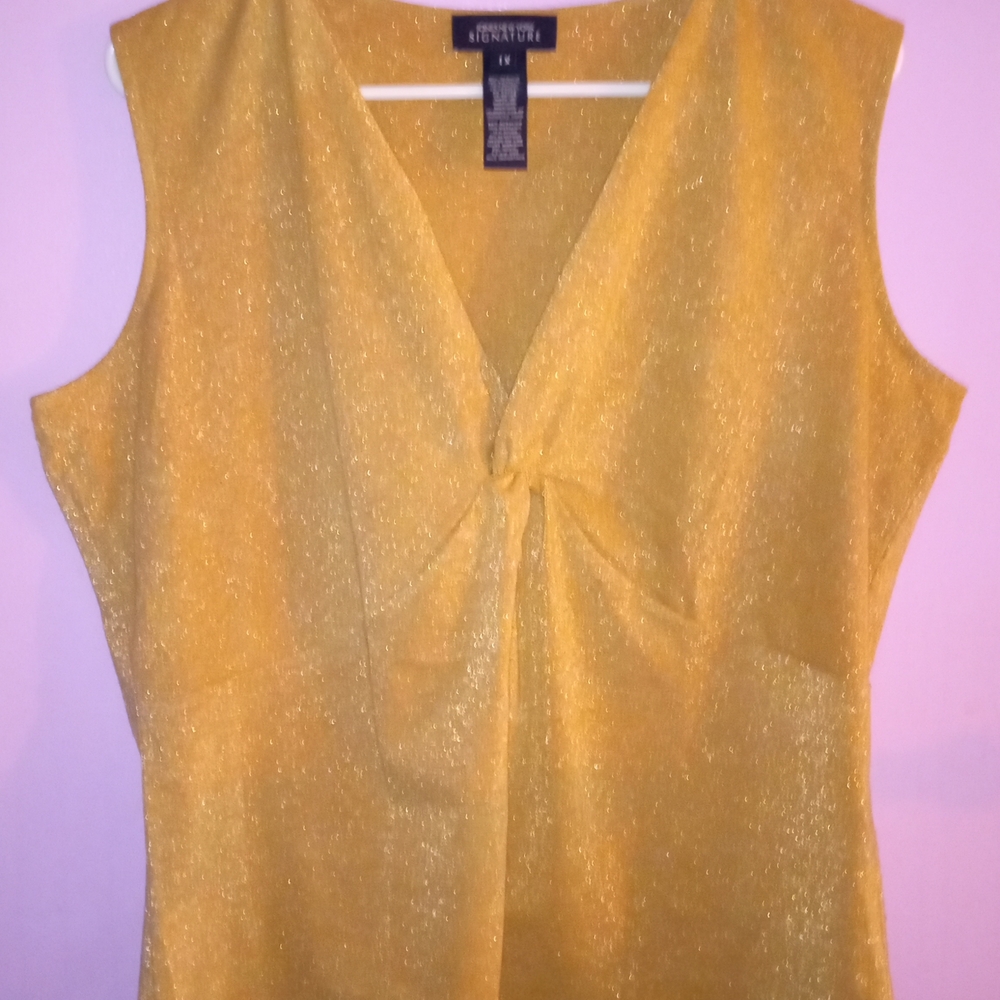 Jones New York Shimmering Gold Sleeveless Blouse